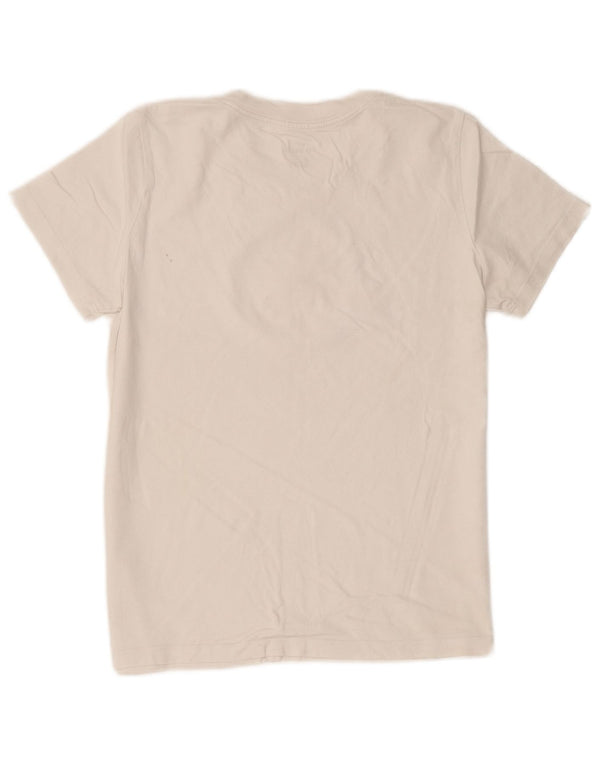 Camiseta gráfica feminina Nike UK 10 pequena algodão branco