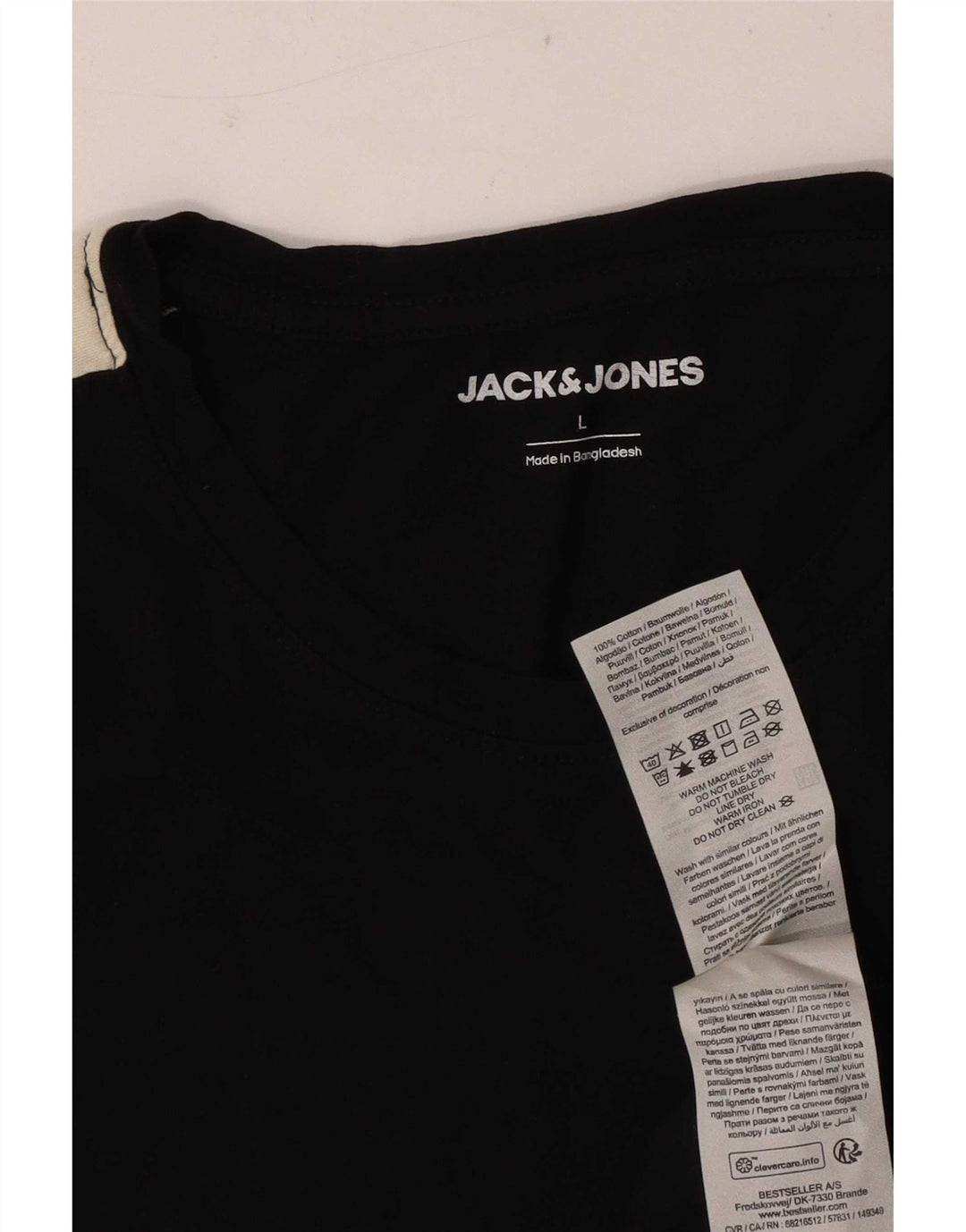 Camiseta masculina Jack & Jones grande algodão colorblock preto