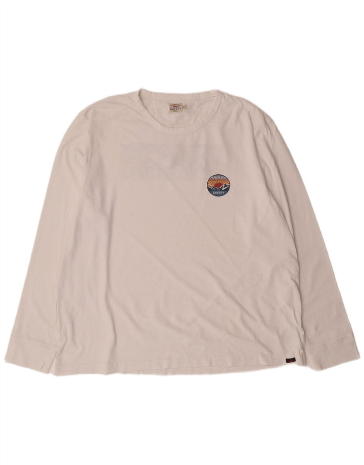 Top gráfico masculino VINTAGE manga comprida 2XL algodão branco