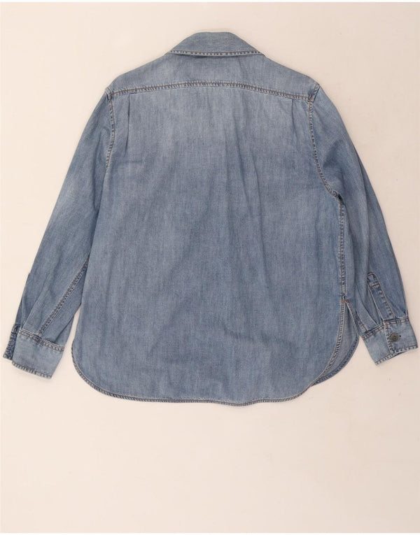 Camisa jeans feminina Replay Oversized UK 6 XS azul algodão
