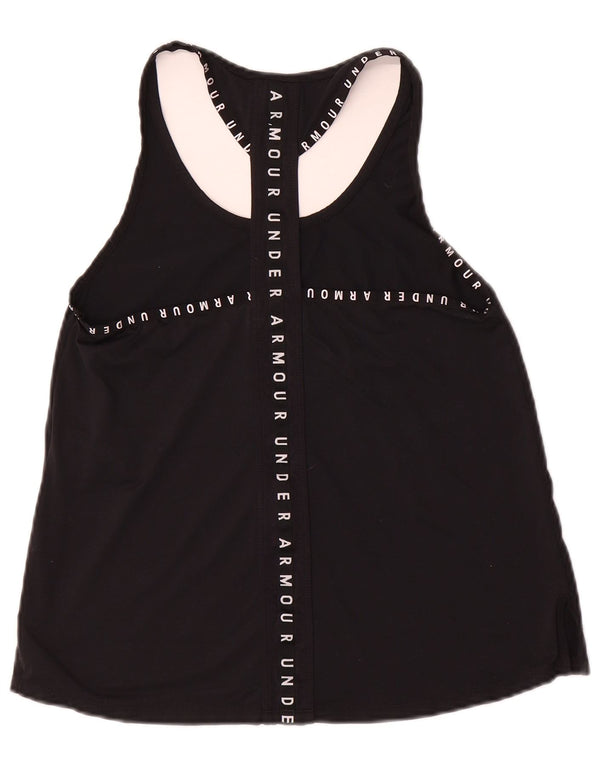 Under Armour Womens Heat Gear Graphic Vest Top UK 10 Pequeno Poliéster Preto