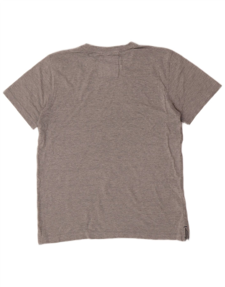 Camiseta masculina Crew Clothing Top pequeno algodão cinza