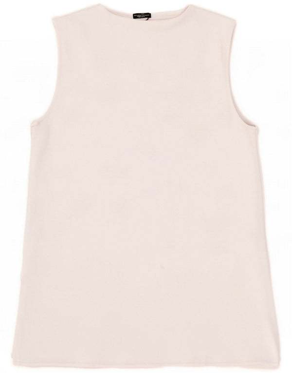 Zara Womens Vest Top UK 10 Pequeno Poliéster Branco
