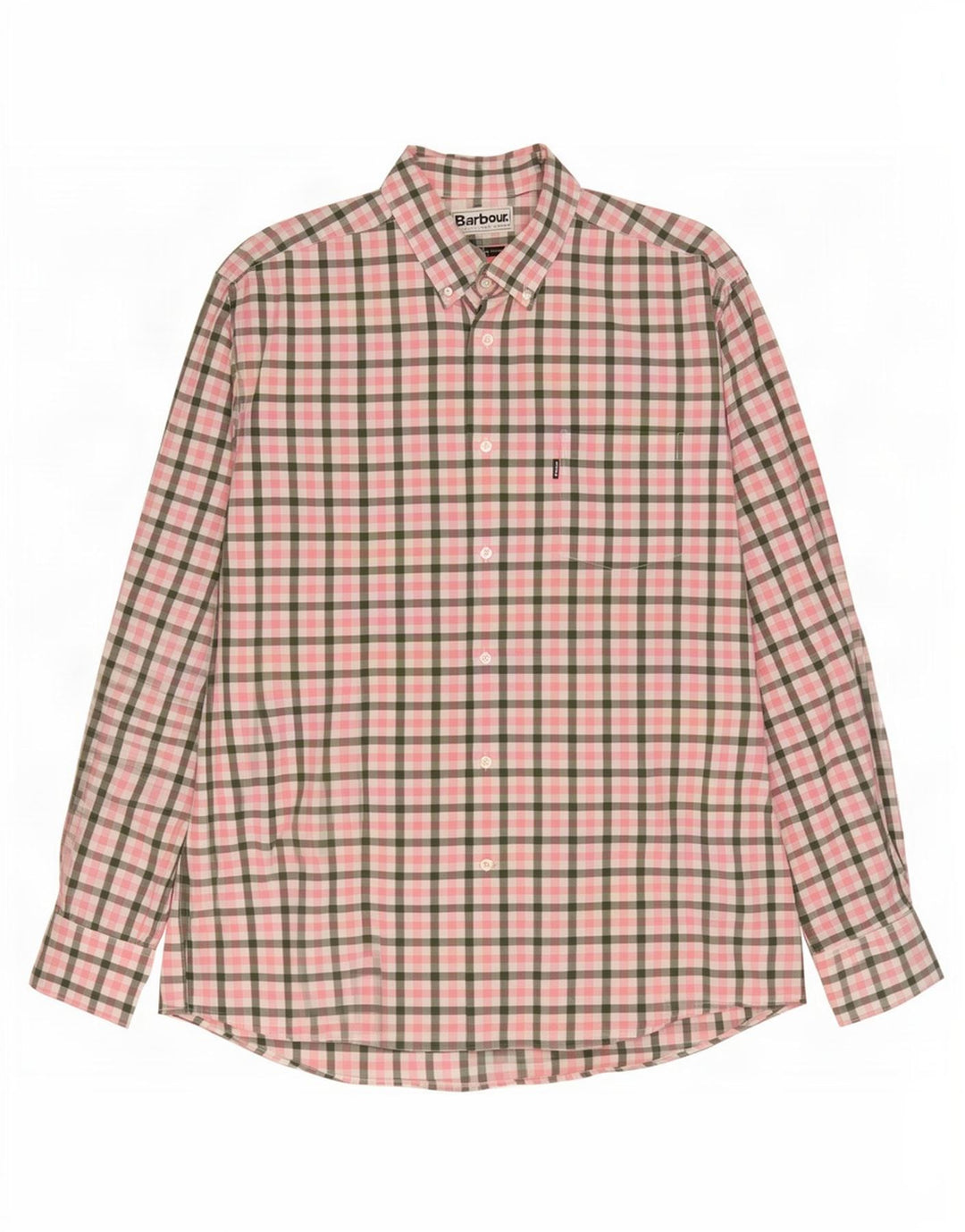 Camisa masculina Barbour Regular Fit grande rosa guingão