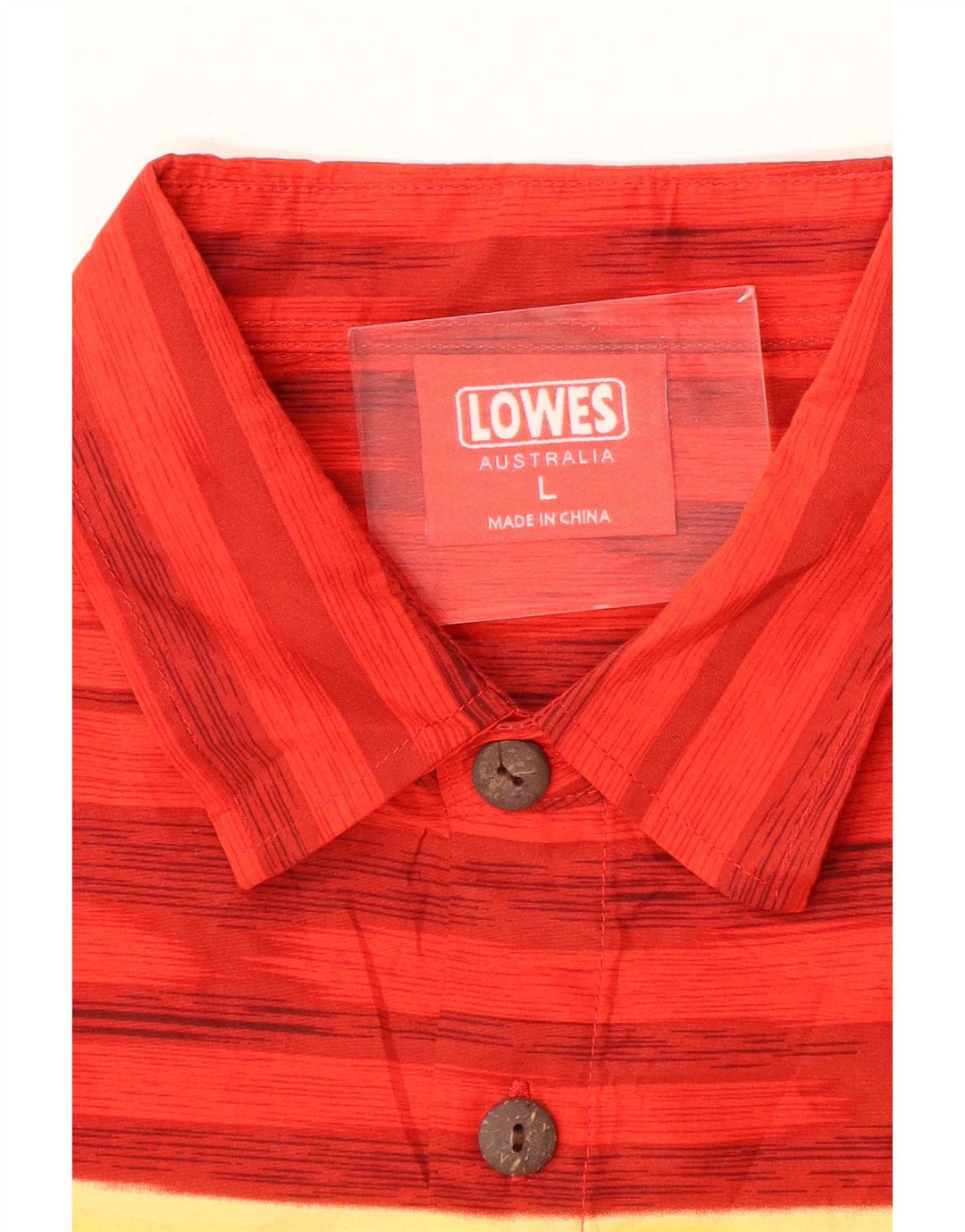 Camisa masculina de manga curta Lowes, grande, vermelha, floral, poliéster, havaiana