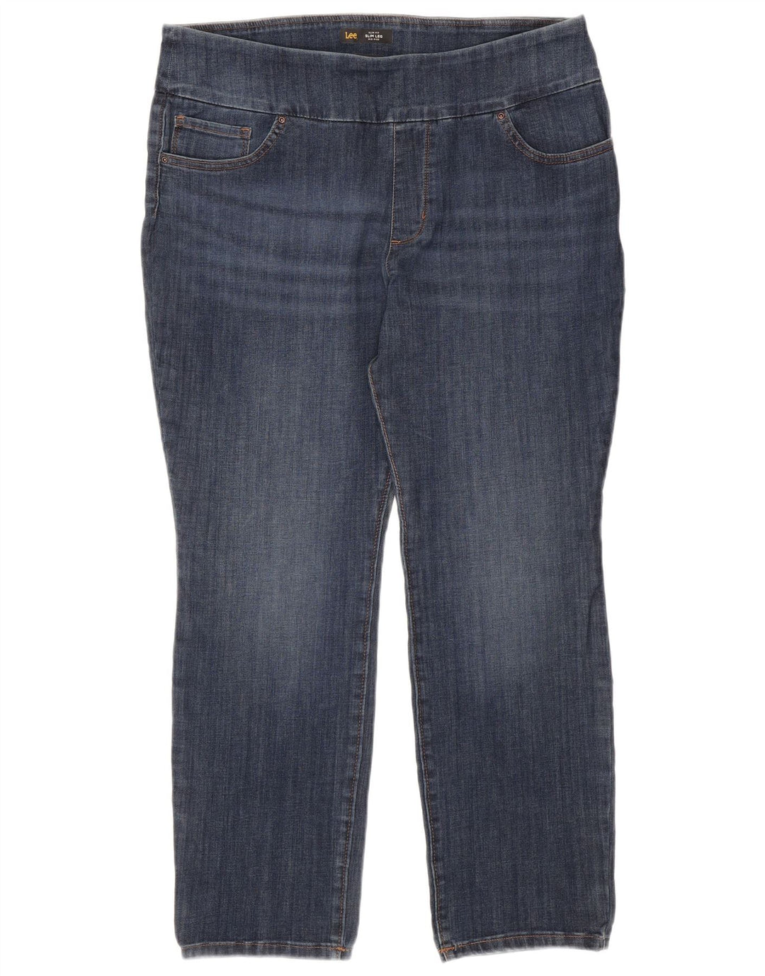 LEE Jeans feminino esculpido de cintura média slim US 18 2XL W36 L29 azul marinho