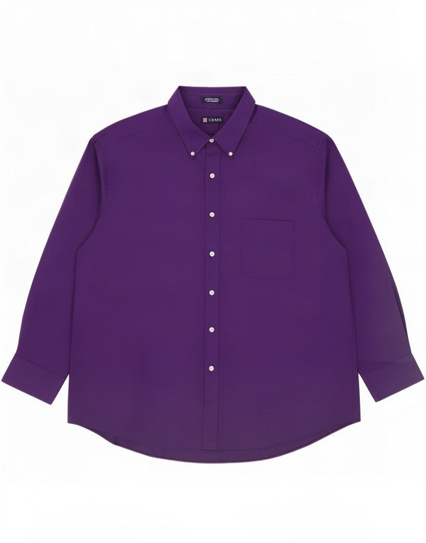 Camisa masculina Chaps Classic Fit tamanho 18 1/2 2XL algodão roxo