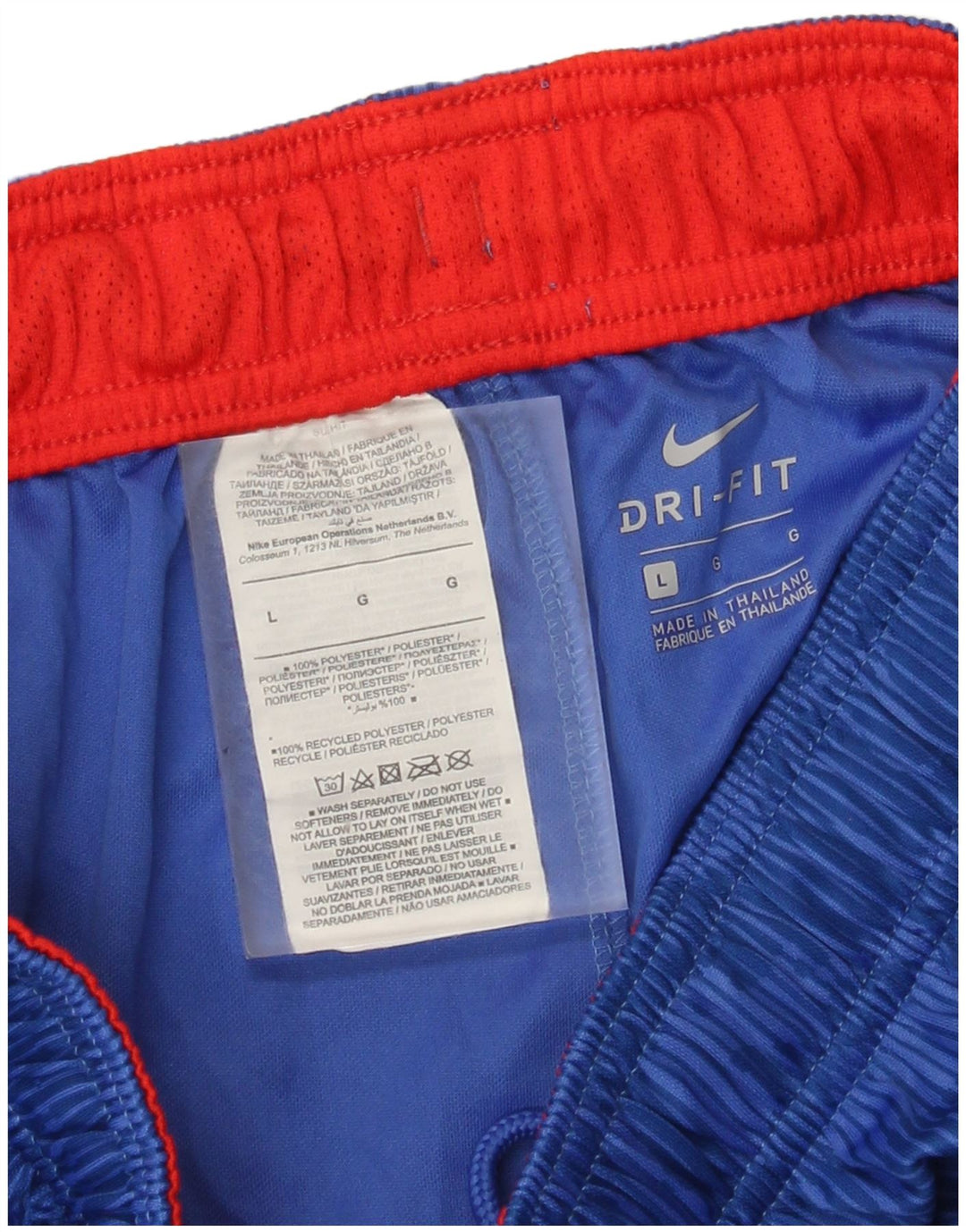 Shorts esportivos masculinos Nike Dri Fit Abstract Pattern grandes blocos coloridos azuis