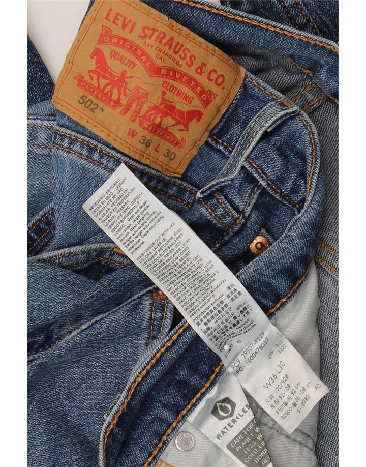 Levi's Masculino 502 Tapered Jeans W36 L30 Azul Algodão