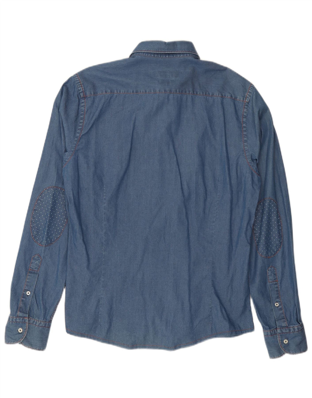 Camisa jeans masculina MASSIMO DUTTI azul médio