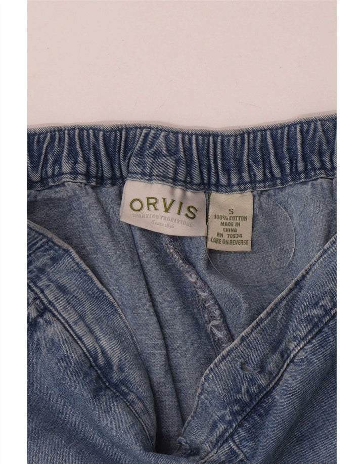 Orvis Jeans feminino regular reto pequeno W32 L25 algodão azul