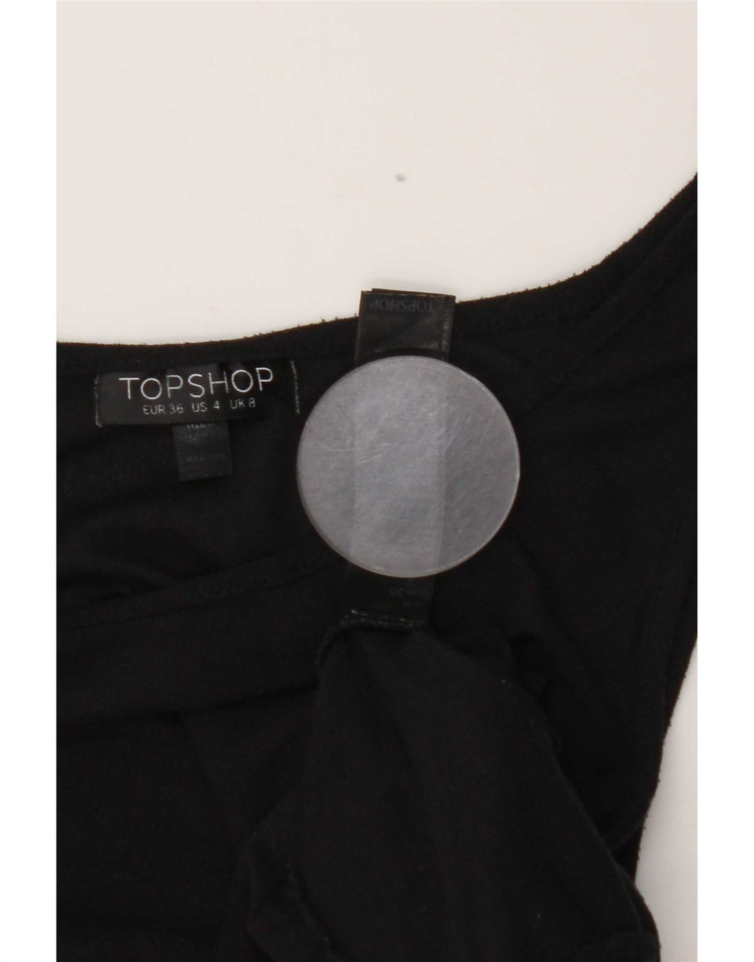 Colete feminino Topshop UK 8 pequeno poliéster preto