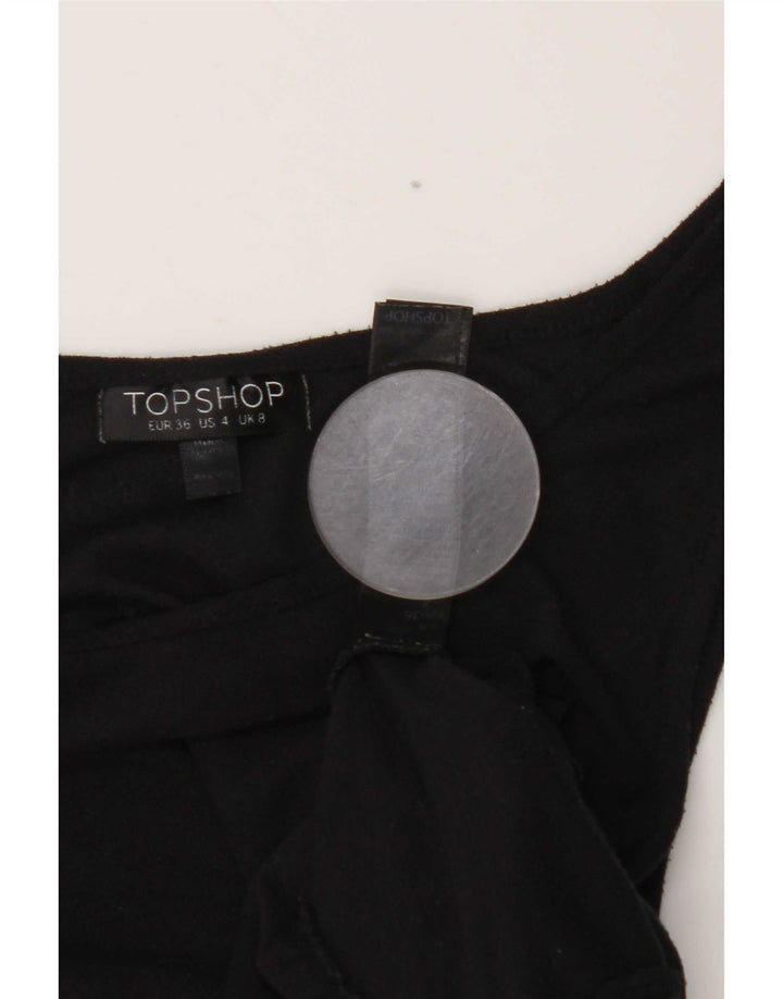 Colete feminino Topshop UK 8 pequeno poliéster preto