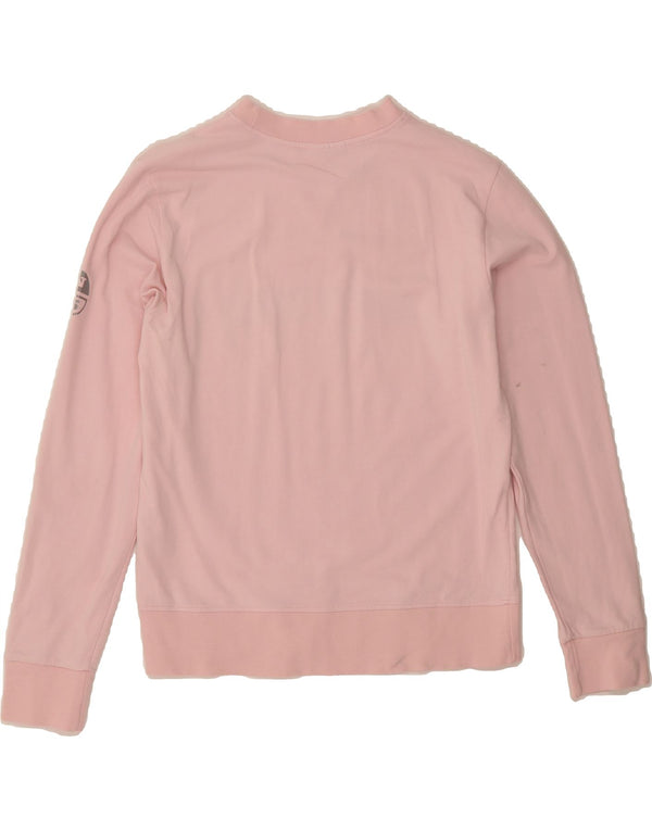 NORTH SAILS moletom gráfico feminino jumper UK 14 grande algodão rosa