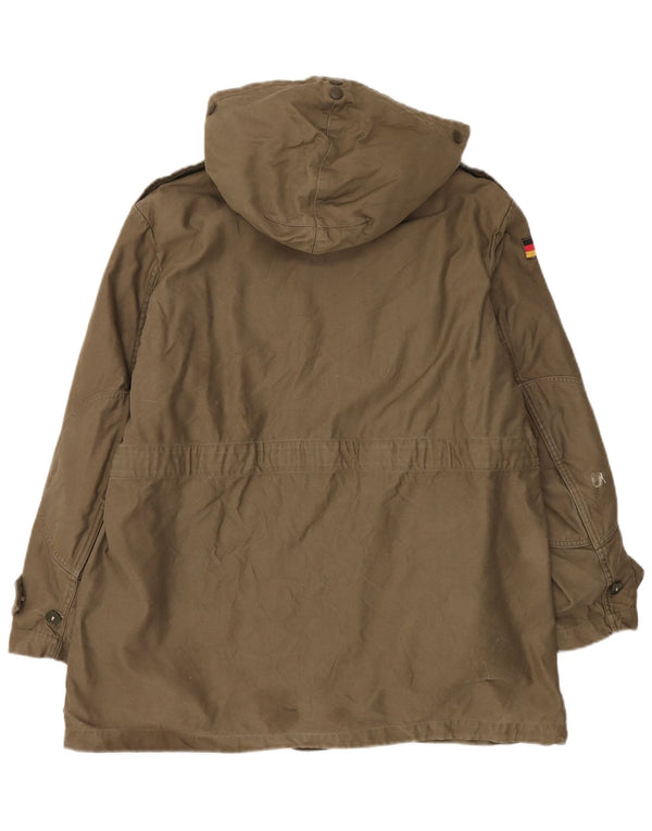 Jaqueta Parka Militar Vintage Masculina com Capuz Reino Unido 40 Grande Cáqui