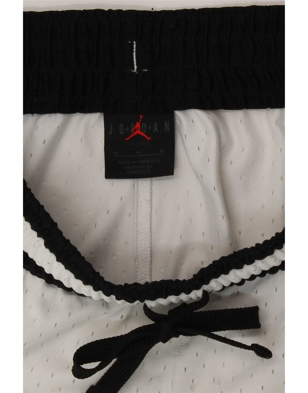 Shorts esportivos gráficos Jordan Dri Fit masculino médio branco poliéster