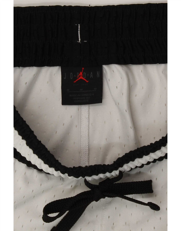 Shorts esportivos gráficos Jordan Dri Fit masculino médio branco poliéster