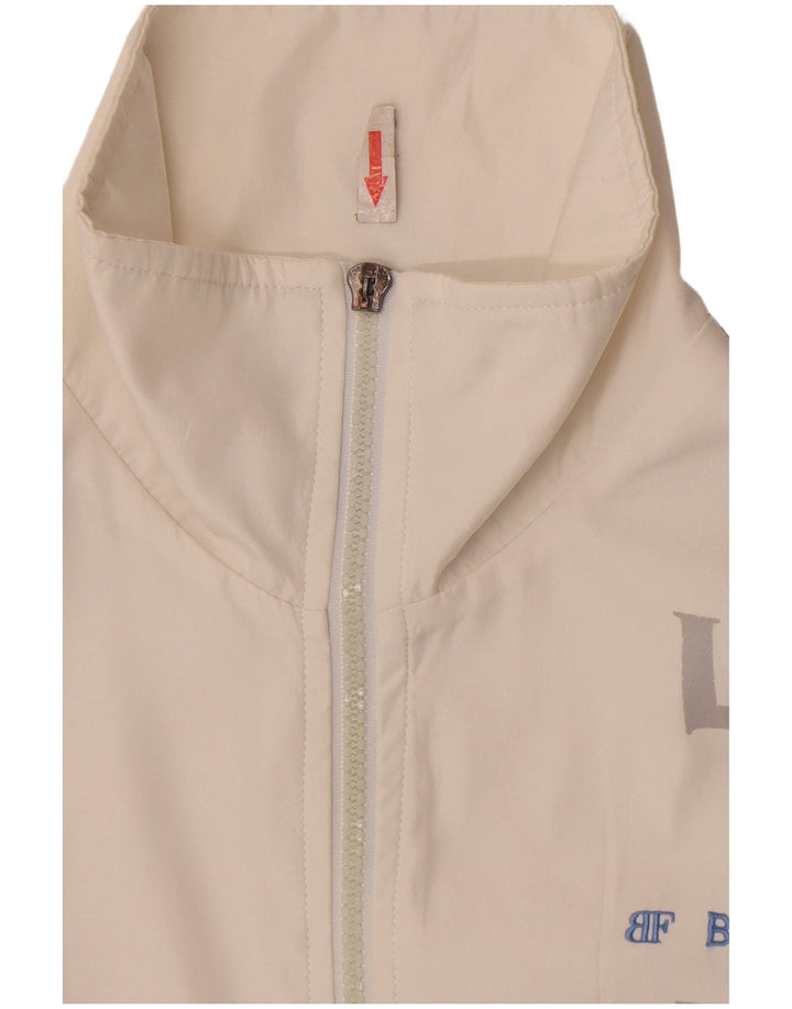 Belfe Mens Graphic Tracksuit Top Jacket Pequeno Poliéster Colorblock Branco