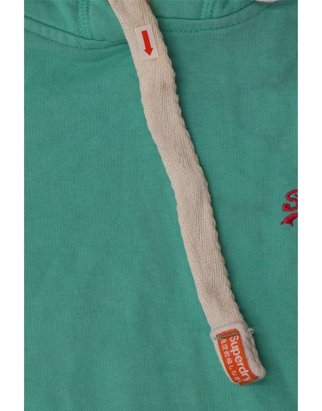 Suéter com capuz feminino Superdry UK 12 algodão turquesa médio