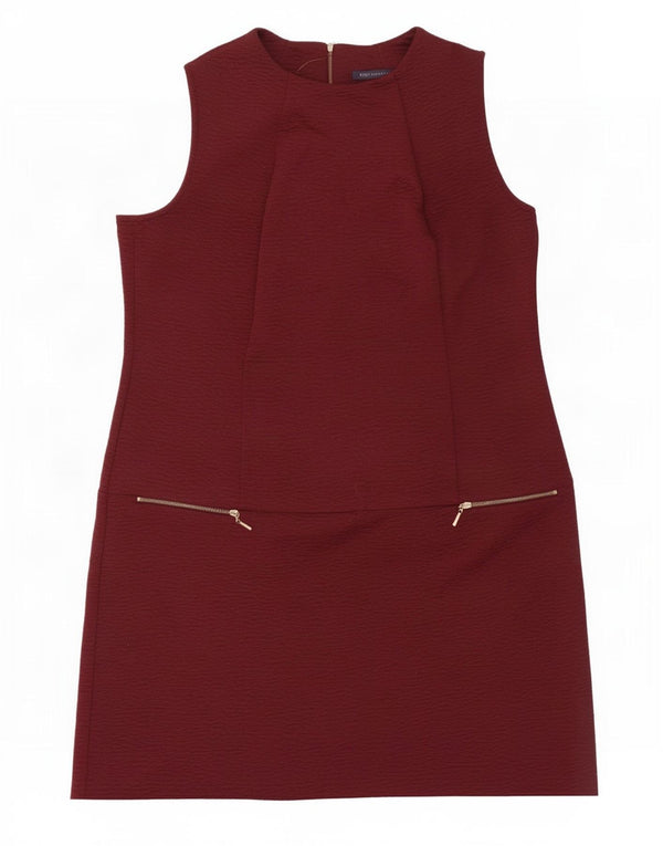 Vestido feminino Marks & Spencer sem mangas, Reino Unido 16, grande Borgonha