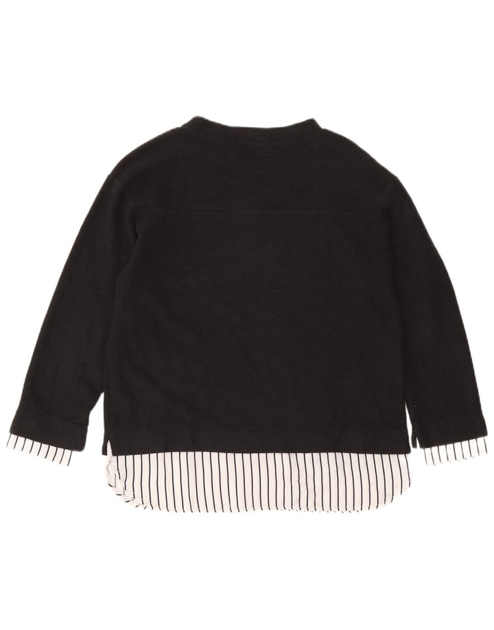 Zara Womens Oversized Graphic Top Manga Longa Reino Unido 10 Pequeno Poliéster Cinza