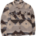 Camiseta masculina de flanela X-Mail poliéster geométrico cinza médio