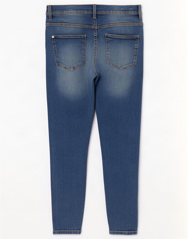 Zara Calça jeans skinny cortada masculina desgastada UE 40 médio W31 L25 algodão azul