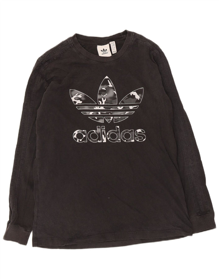 Adidas Mens Graphic Top Manga Longa Médio Algodão Preto
