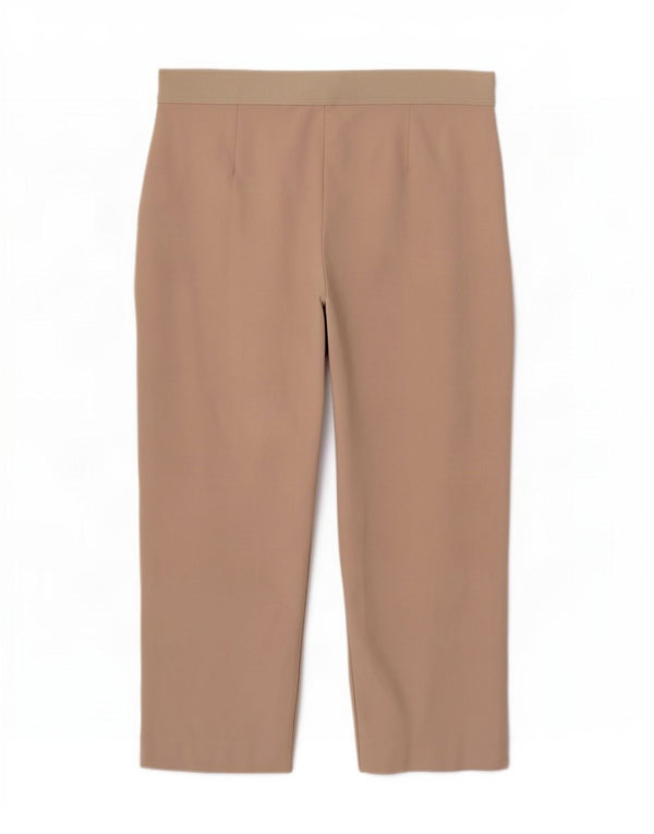 Calça capri feminina Marks & Spencer UK 14 grande W34 L21 algodão bege