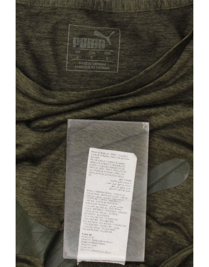 Puma Mens Graphic T-Shirt Top Pequeno Poliéster Cáqui