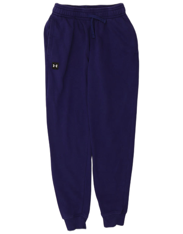 Calça de treino feminina Under Armour Joggers UK 12 algodão roxo médio