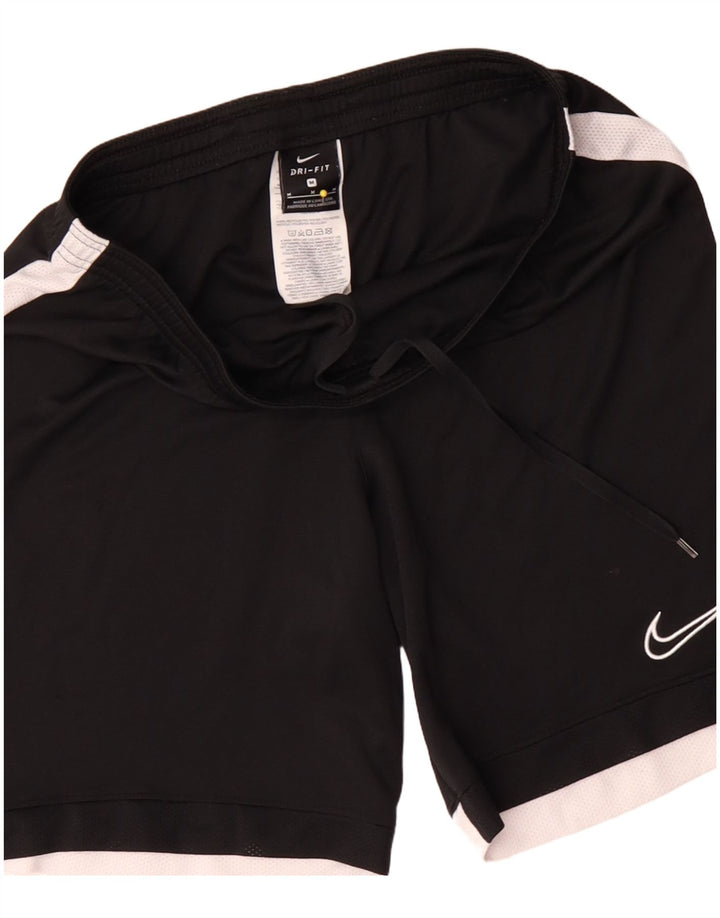 Shorts esportivos femininos Nike Dri Fit UK 14 médio preto colorblock poliéster