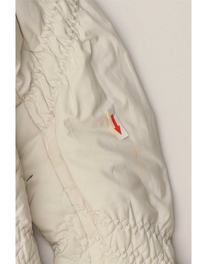 Trussardi Jeans Jaqueta acolchoada feminina IT 40 Poliéster branco pequeno