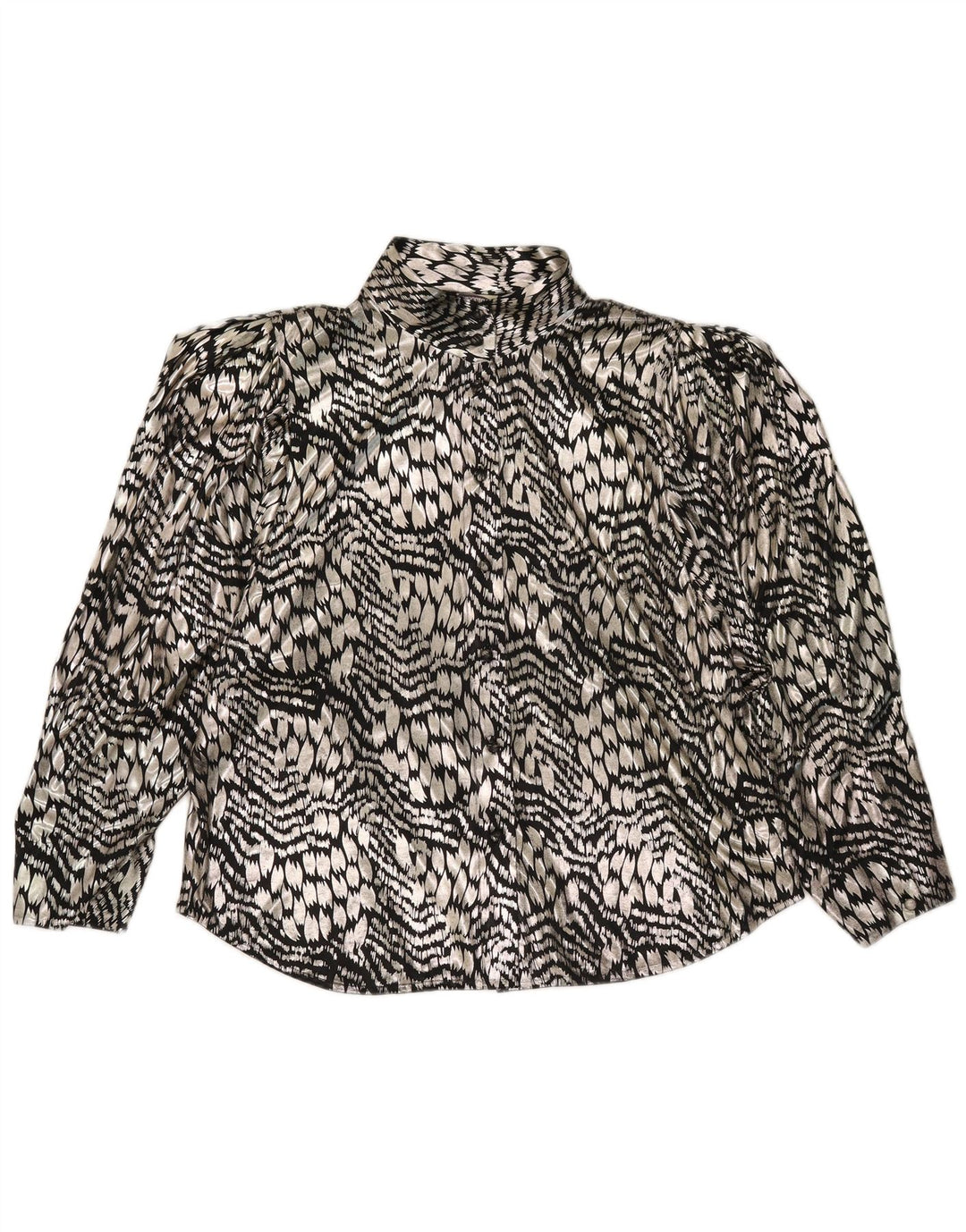 Blusa feminina Yessica EU 44 XL prateada com estampa animal poliéster