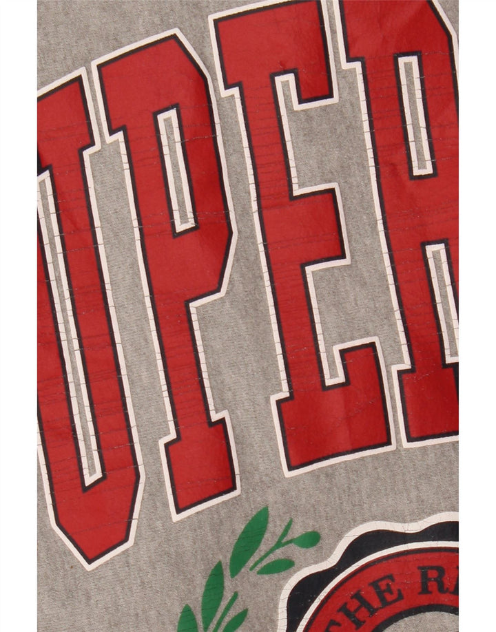 Suéter gráfico feminino SUPERDRY UK 8 pequeno bloco cinza colorido