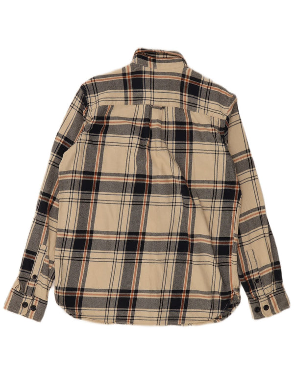 Camisa masculina de flanela Jack & Jones Regular Fit, pequena, bege, xadrez, algodão