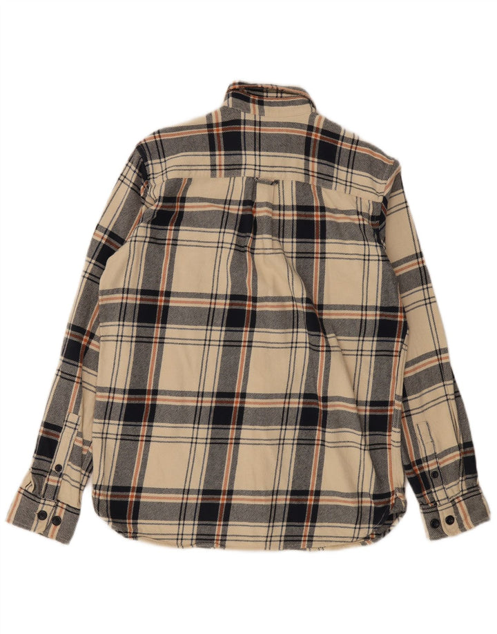 Camisa masculina de flanela Jack & Jones Regular Fit, pequena, bege, xadrez, algodão