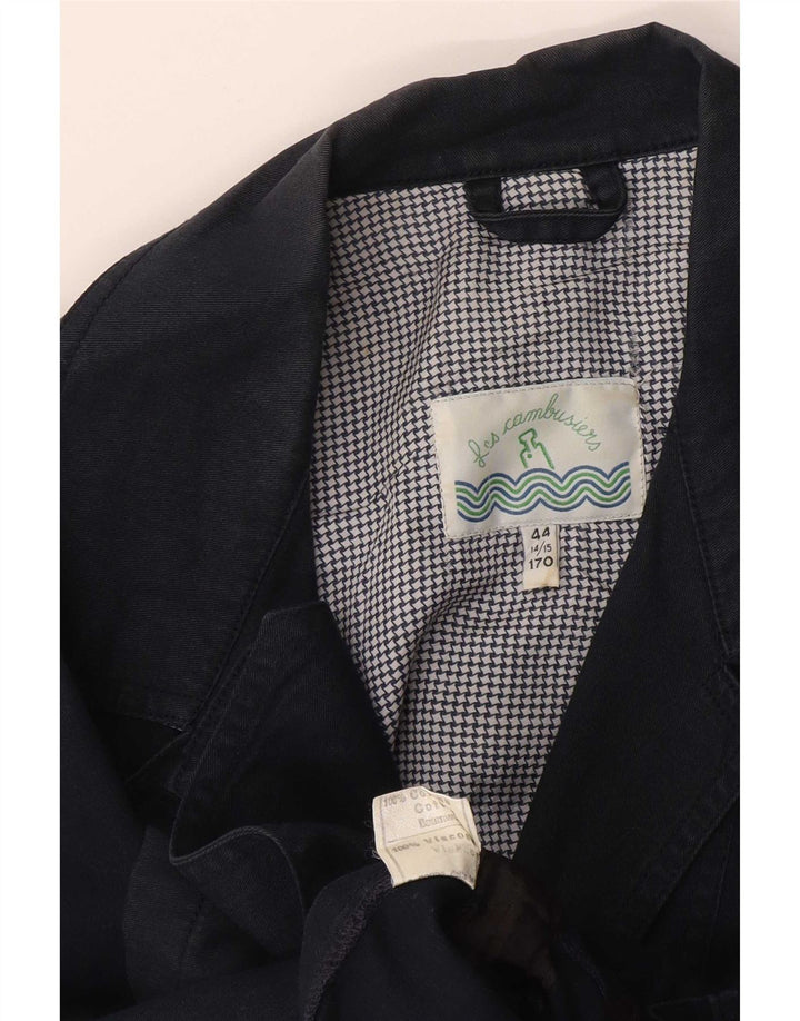 Casaco corta-vento vintage para meninos 14-15 anos algodão azul marinho
