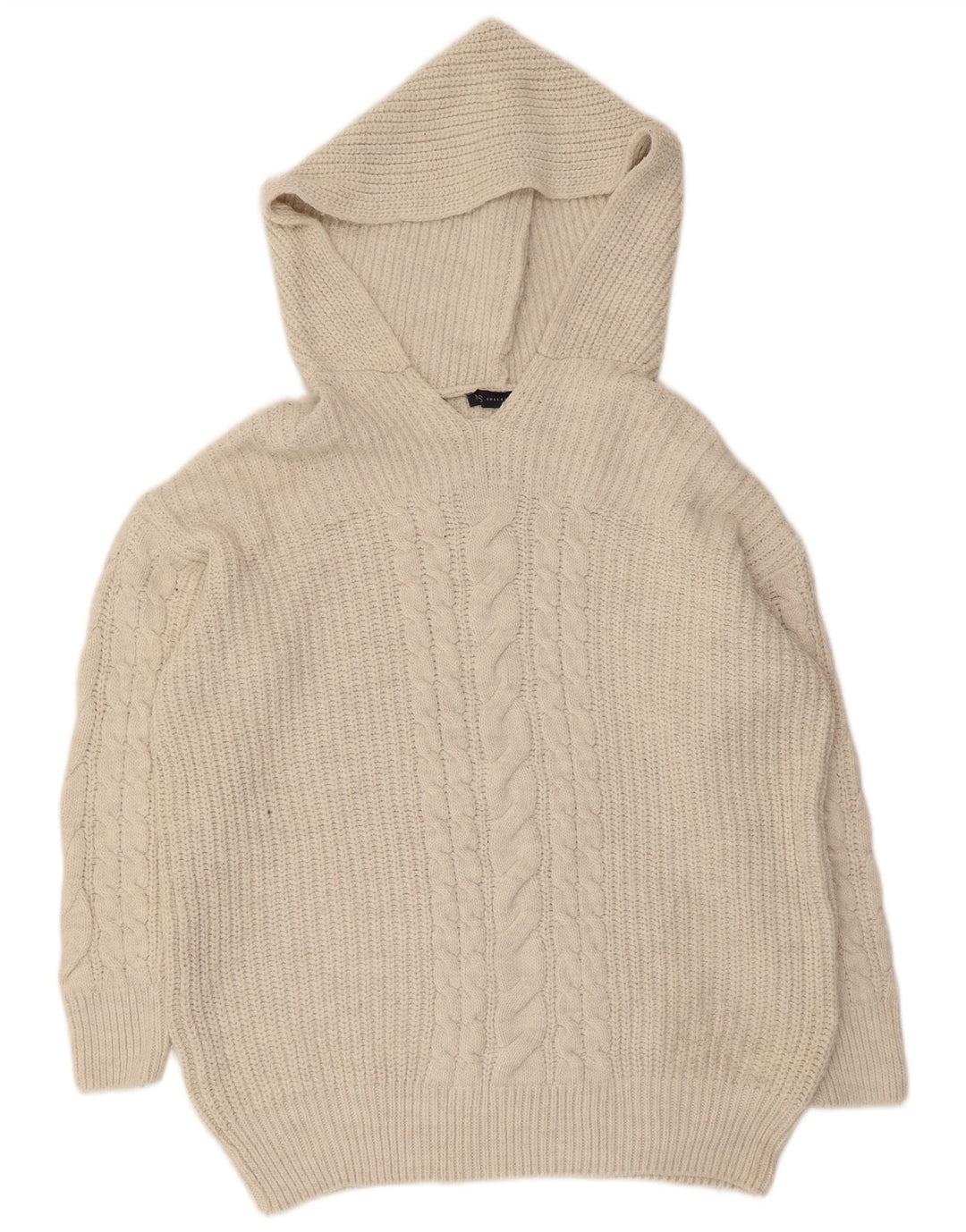 Suéter feminino Marks & Spencer com capuz grande e grande Reino Unido 10 pequeno branco