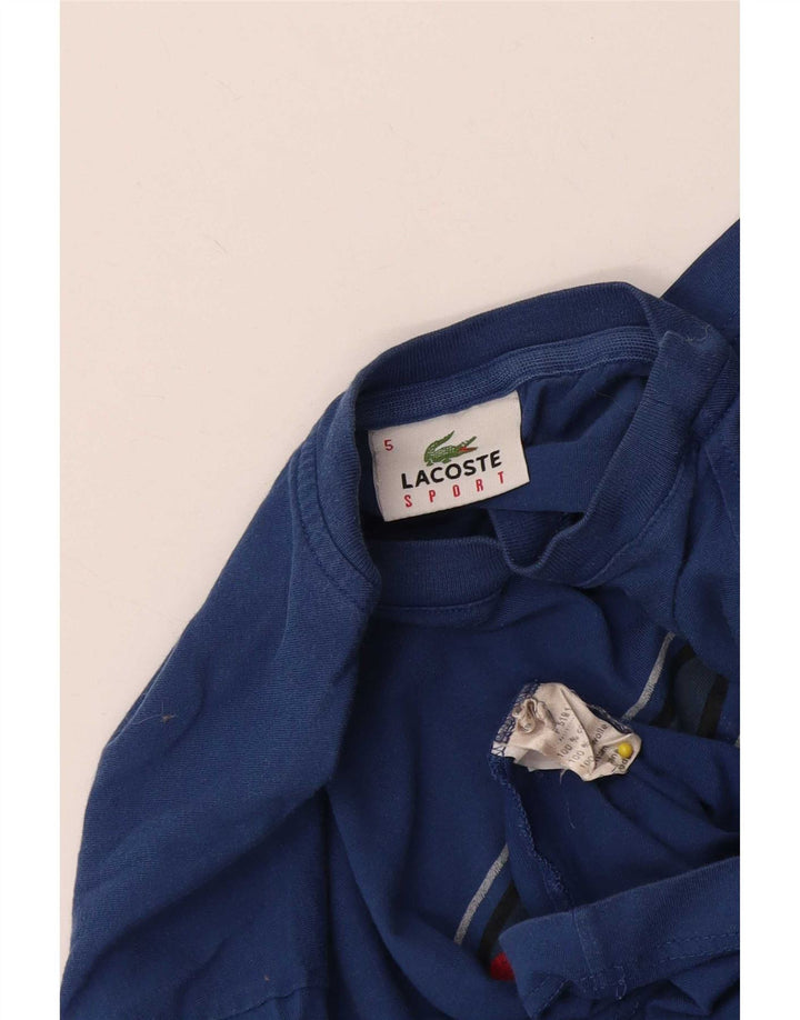 Camiseta gráfica masculina Lacoste tamanho superior 5 grande algodão azul