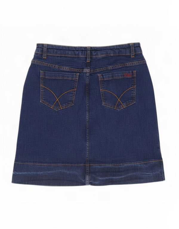 Saia jeans feminina Crew Clothing UK 14 médio W30 algodão azul