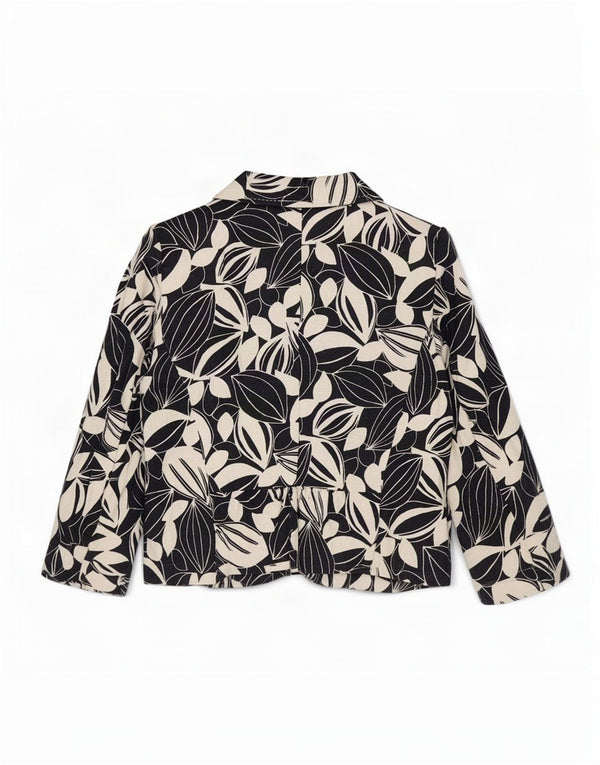 Jaqueta blazer feminina Marks & Spencer manga 3/4 Reino Unido 14 médio branco floral