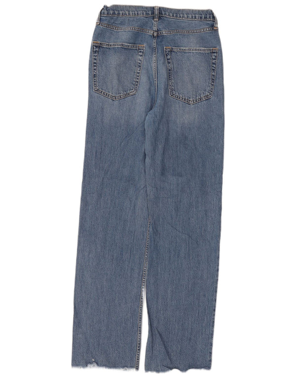 Jeans femininos soltos de cintura alta Gap W27 L31 algodão azul
