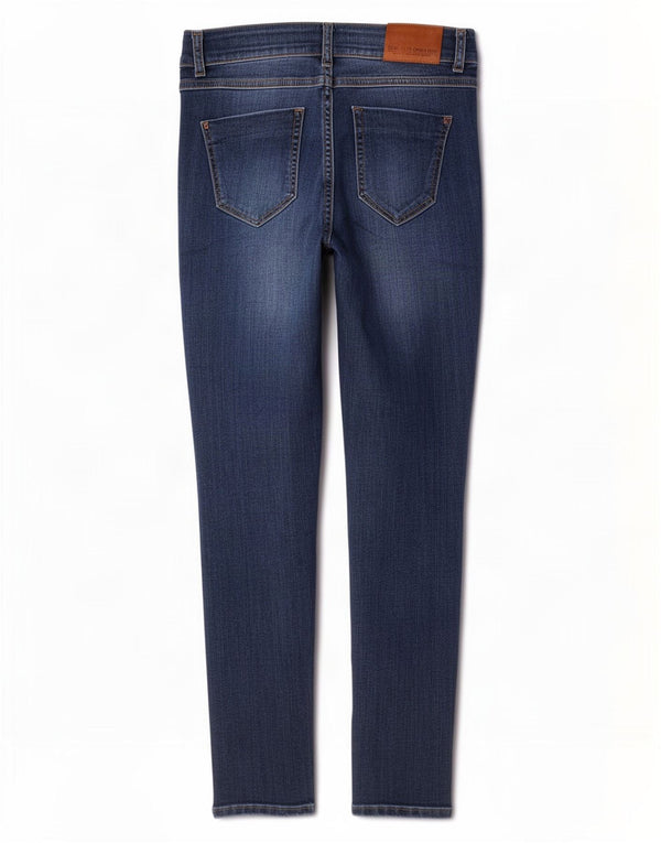 Zara Jeans skinny feminino cintura baixa EU 40 Médio W30 L26 listrado azul