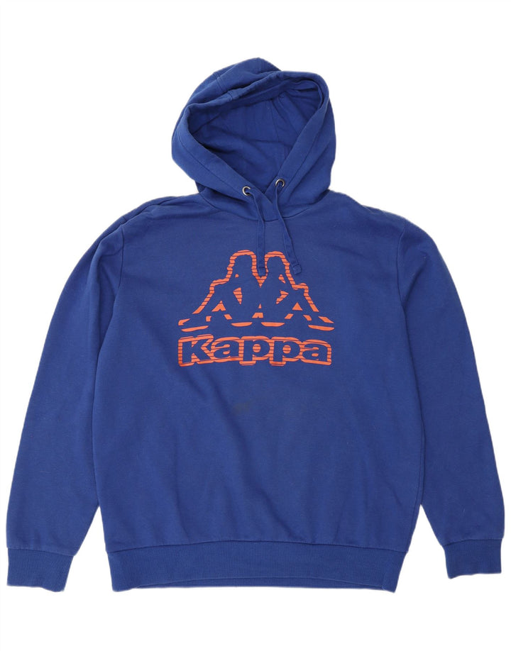 Suéter com capuz gráfico masculino Kappa grande azul