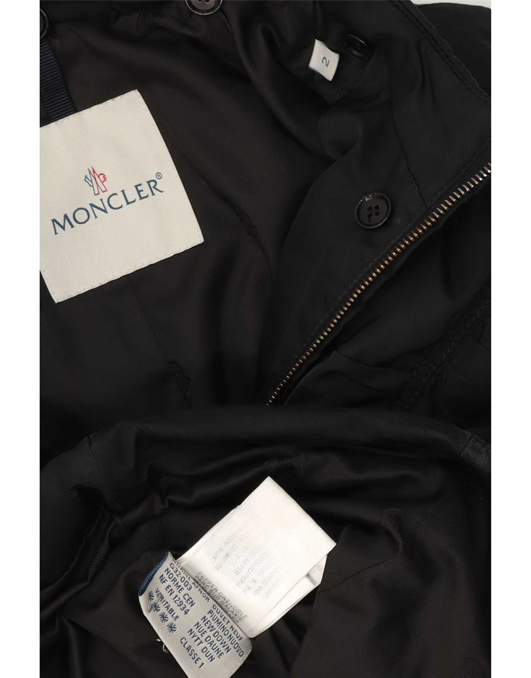 Jaqueta acolchoada feminina Moncler tamanho 2 poliéster preto médio