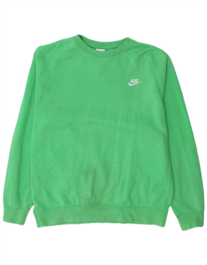 Nike masculino solto ajuste moletom jumper médio algodão verde