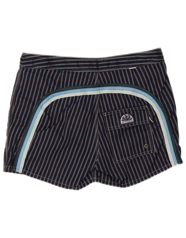 Shorts de natação masculino Sundek médio poliéster listrado azul marinho