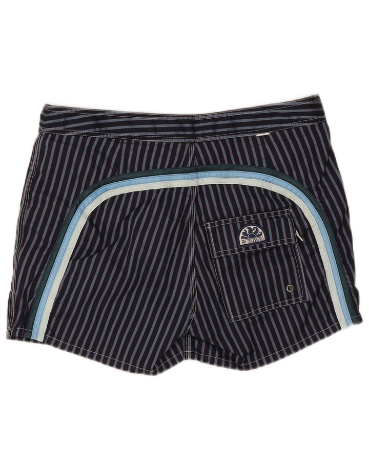 Shorts de natação masculino Sundek médio poliéster listrado azul marinho