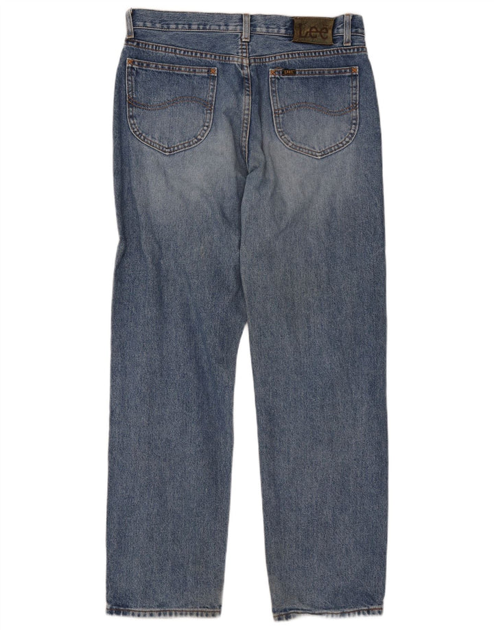 LEE Masculino Kansas Straight Jeans W36 L32 Azul Algodão